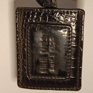 Nine West Vintage Black Leather Keychain Fob Charm